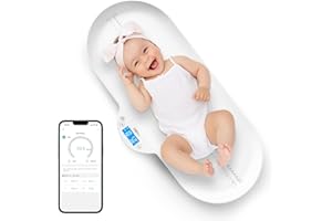 HEYVALUE Smart Baby Scale, Pet Scale, Toddler Scale with App, Digital Weighing Scale for Newborn Infant Toddler Cat Puppy Animals with Auto Hold Function, LCD Display, Accurately Precision at ± 0.1oz（Smart）