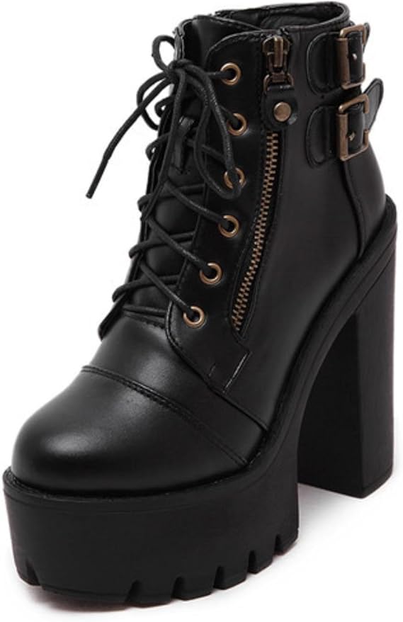 black platform shoes amazon