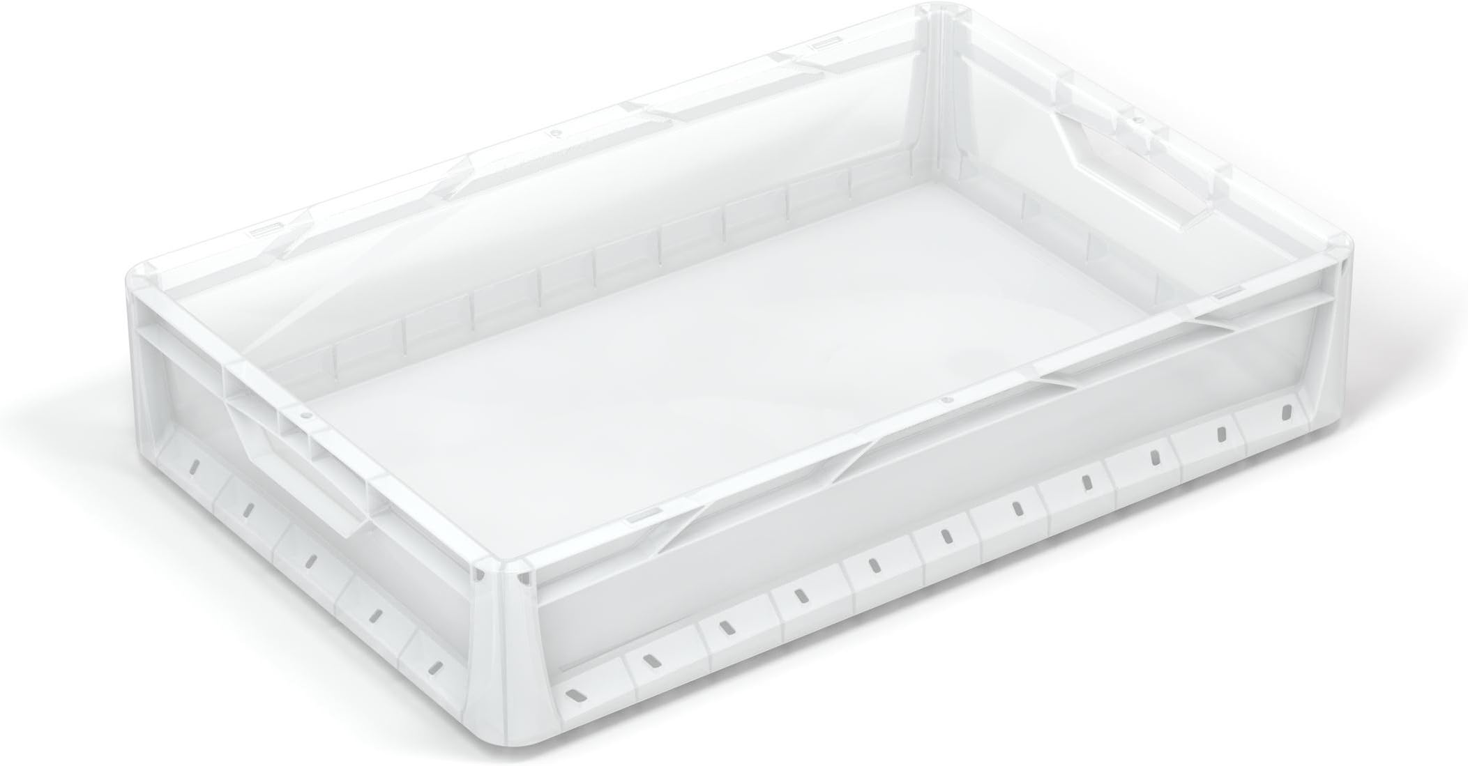5 x 24 Litre Euronorm Industrial Plastic Stacking Euro Storage Containers Boxes Crates CLEAR