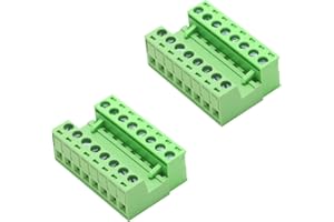 Jienk 2Pcs 8-Pin 300V 10A 5.08mm Pitch PCB Mount Screw Terminal Block Connector for 28-12AWG Cable