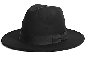 Zylioo 2XL/XL/L Felt Fedora Hats for Men Women,M/S Wide Brim Dress Hat,Plus Size Warm Panama Hat,Boho Style Jazz Hat