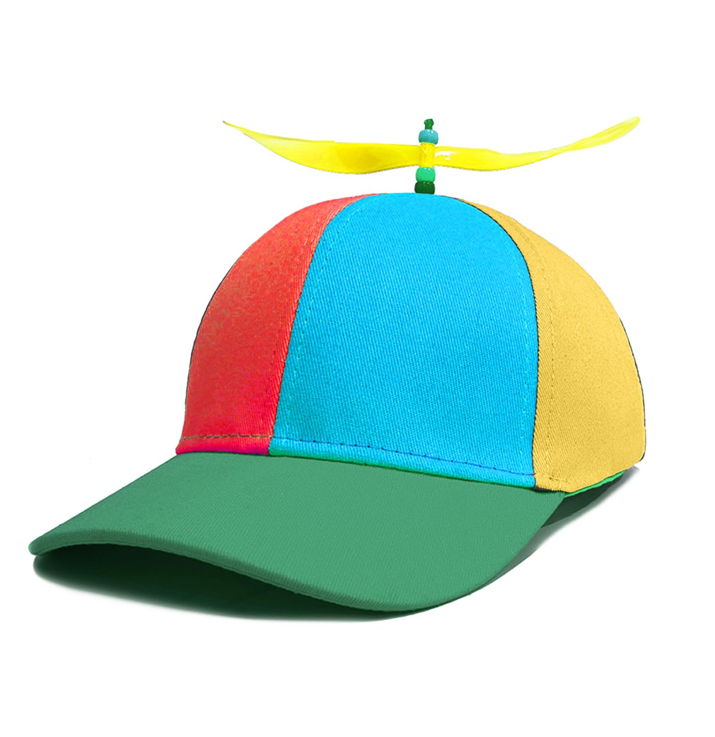 SSKHE Propeller Hat,Adults Funny Helicopter Fisherman Hat,Colorful Patchwork Rainbow Propeller Cap,Summer Sun Protection Sun Hat,colorful helicopter hat for Fancy Dress Party Gifts