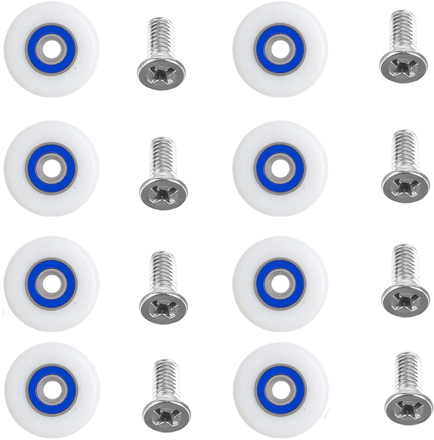 8 Pcs Shower Door Rollers, Bathroom Glass Door Rollers with Screws, Shower Door Replacement Part (26mm)
