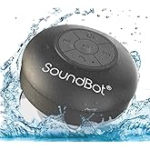 Soundbot® Waterproof Shower Speaker HD Water Resistant Bluetooth Handsfree Portable with Loud Clear Sounds 6+hrs of Playtime, Wireless Suction Cup Small Durable for Outdoors Travel Home SB510 (Black)