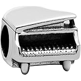 Piano Charm 925 Sterling Silver Music Charm Art Charm Lucky Charm for Pandora Bracelet (A)
