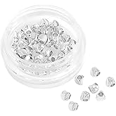 BEADIA Silver Plated Twisted Spacer Beads 3x3mm 50pcs for Jewelry Making Findings Non Tarnish