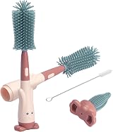 Alyvisun Silicone Bottle Brush 3-in-1 Teat Straw Brush Red