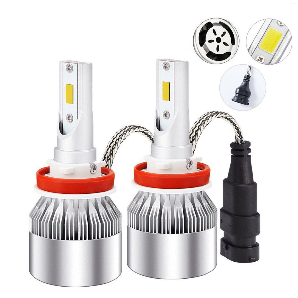 Total 7600LM White High Power H11 H8 H16 Fog Light Bulbs LED Conversion