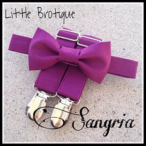 Sangria Bow Tie and Suspender Set. Little Brotique. Infant - Adult. Wedding Attire, Photography Props.