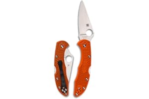 Spyderco Delica 4 Lightweight 7.15" Signature Folding Knife with 2.90" Flat-Ground Steel Blade and High-Strength FRN Handle - PlainEdge Grind