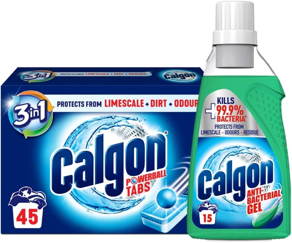 Calgon 3in1 Waching Machine Water Softener Gel and 45 Tablets Bundle