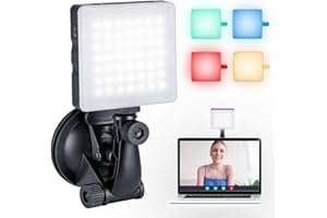 Touch Lighting Kit for Laptop Video Conference, K&F Concept 6500K Computer LED Video Light with Suction Cup, 4 Color Filters 