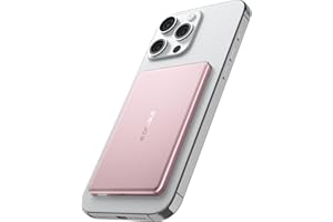 decqle “Air” Power Bank for MagSafe 5000mAh, Ultra Slim Magnetic Wireless Portable Battery Charger Case with USB-C Cable, Compatible with iPhone 17/16/15/14/13/12 Series Only (Pink)