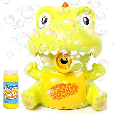 Amazon Kulariworld バブルマシン 子供 幼児 手持ち 恐竜 泡 ブロワーメーカー アウトドアパーティーおもちゃ 子供 男の子 女の子 ソリューション付属 シャボン玉セット おもちゃ