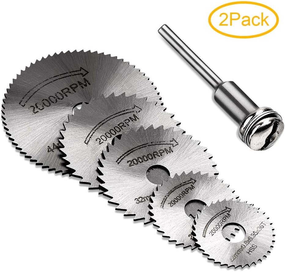 HandsEase 2 Sets Rotary Drill Saw Blades 1/8" High Speed Steel Circular Cutting Blades For Dremel Fordom Drills Rotary Tools