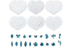6pcs Polymer Clay Silicone Molds, Various Patterns Clay Molds for Crafts Butterfly Flower Leaves Mini Silicone Molds Polymer 