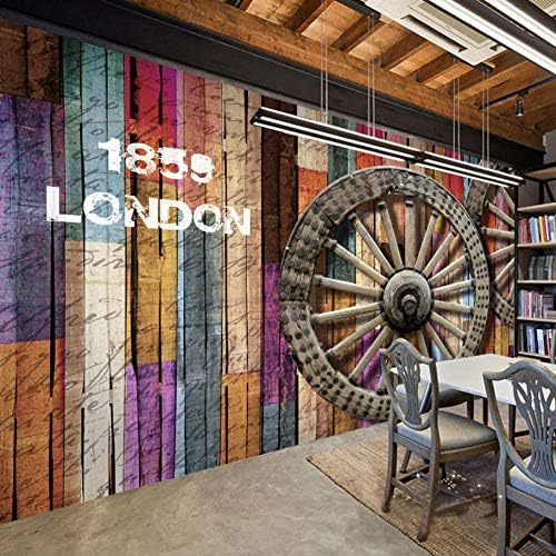 ACYKM 3D Mural Custom Wallpaper Colored Wood Grain Wheel Graffiti Art Wall Painting for Home Decor Bar Cafe Restaurant Wall Mural Wallpaper 3D 200x100cm