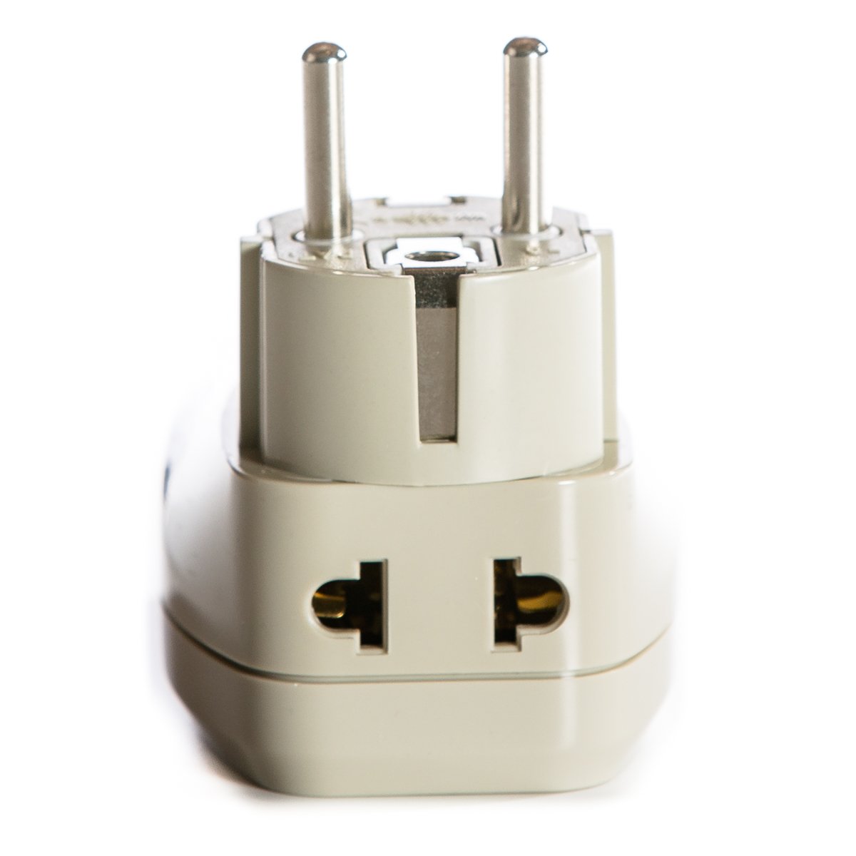 OREI 3 in 1 Schuko Travel Adapter Plug with USB and Surge Protection - Grounded Type E/F - Germany, France & More