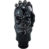 Lunsom Skull Gear Lever Shifter Knob Resin Bone Car Transmission Shifter Stick Handle Head Fit Most Automatic Manual Vehicles (Black)
