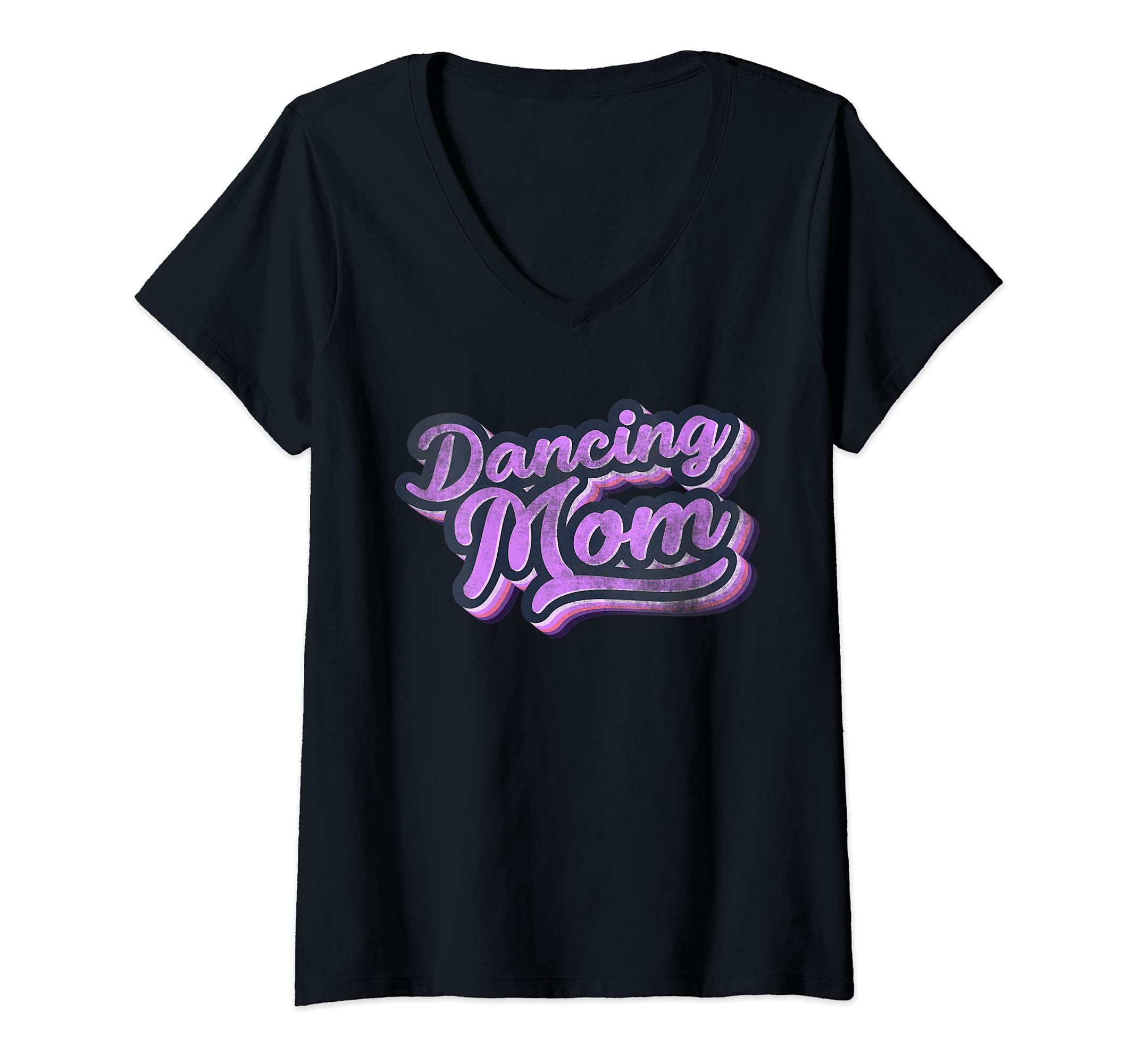 Womens Disco Dancing Mom V-Neck T-Shirt