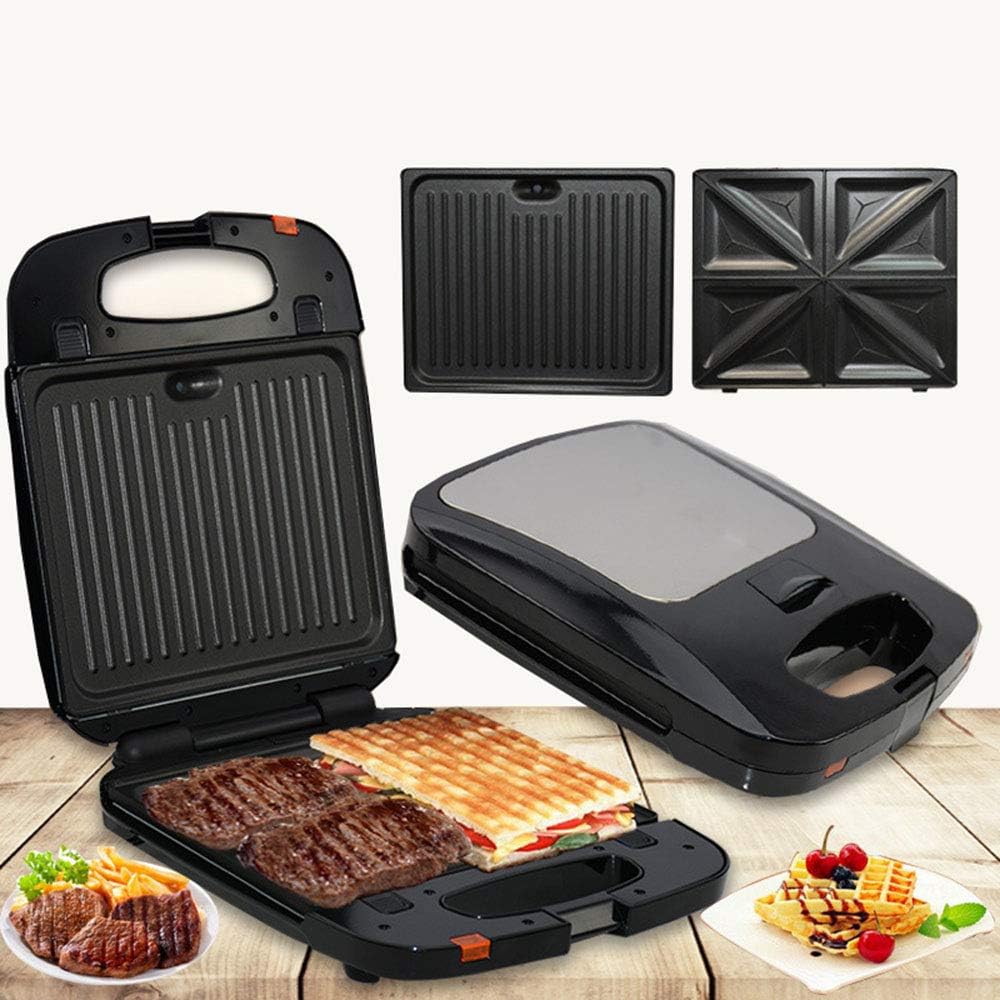 2 in 1 Belgian Electric Sandwich Maker Panini Press with Fast Heating