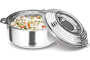 Milton Casserole for hot food, insulated stainless steel hot pot with lid, 84 oz (2500 ml) 2.6 qt, Serving box (bowl, dish) f