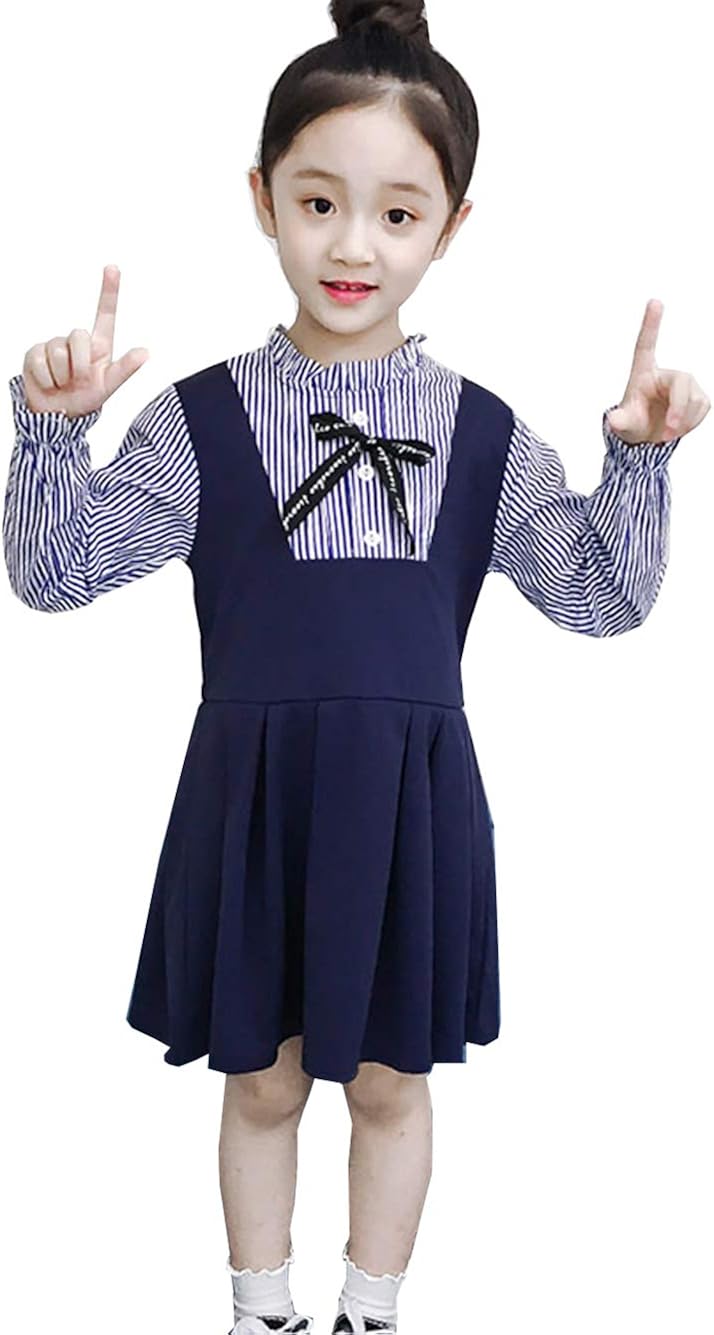 ガールズ ワンピース 女の子 ドレス 入園式 子供服おしゃれ カジュアル 結婚式 入園式 リボン付き 人気 体型カバー 通園通学子ども服 春夏90 100 110 1 130 140cm ワンピース チュニック 通販 Amazon