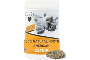 OUR PETS OurPet's Premium Catnip - 2.25 oz Jar of High Potency Catnip - 100% North American Grown