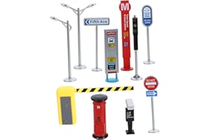 Abaodam 1 Set Miniature Road Signs Playset City Simulation Traffic Light for Bright Traffic Signs and