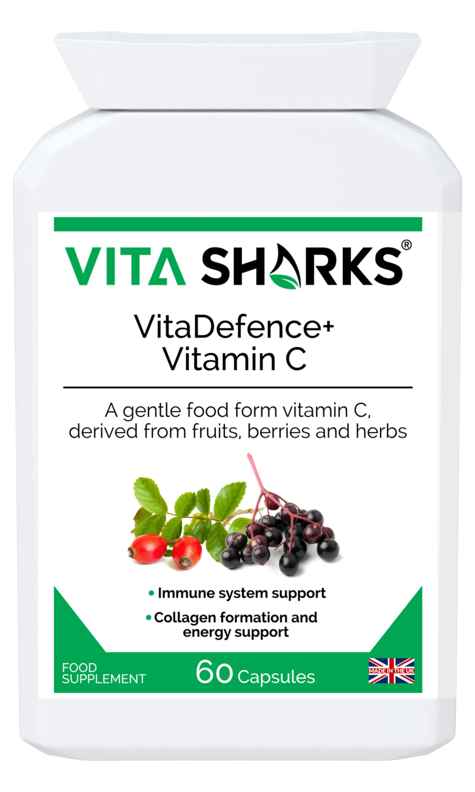 VitaDefence+ Vitamin C - Bespoke Potent & Comprehensive All-in-One Vegan Anti-Oxidant Formula to Defend, Support & Boost Overall Immunity - Kosher