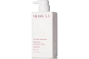 MEDIX 5.5 MEDIX Fragrance Free Retinol Body Lotion Crepey Skin Care Treatment | Firming Body & Face Moisturizer | Anti Aging Retinol Cream For Face Targets Loose Crepe Skin, Wrinkles, & Fine Lines, 15 Fl Oz