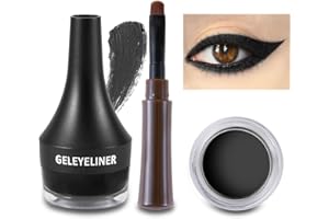 Boobeen Waterproof Gel Eyeliner Smudge-proof Eye Liner Gel Makeup Set High Pigment Easy to Apply Long-lasting For All Day