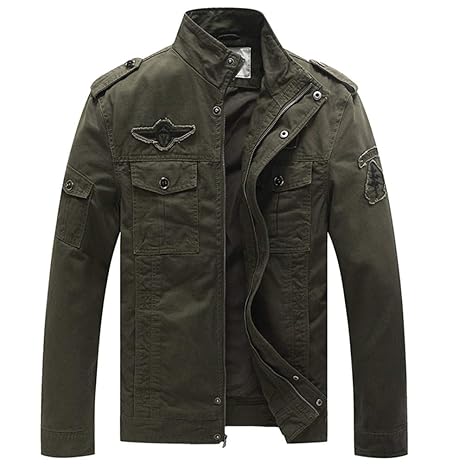 Militär Jacke Herren Sommer Übergangsjacke Vintage Feldjacke Outdoor Pilotenjacke Parka Baumwolle