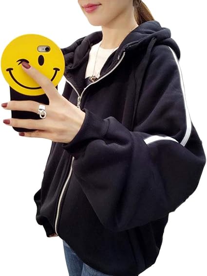 Amazon Gergeousレディース パーカー 裏起毛 ゆったり ジップパーカー ドルマンスリーブ フードパーカー 秋 冬 レディースジャケット 通学 韓国パーカー トレーナー パーカー 通販