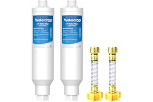 Waterdrop RV Water Filter, NSF Certified, Reduces Chlorine, Bad Taste, Odor, 2 Pack, Flexible Hose Protector