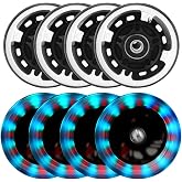 8 Pack Light Up Inline Skate Wheels 64mm 72mm 76mm 80mm Inline Wheels with ABEC-9 Bearing for inline Skate Wheels - 85A Inline Wheels for Indoor &amp; Outdoor