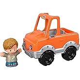 Fisher-Price Little People Toddler Toy Help A Friend Pick Up Truck Orange Vehicle & Figure for Pretend Play Ages 1+ Years