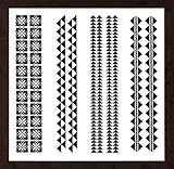Polynesian Warrior Band Temporary Tattoos / Pack of 2 Sheets - 8 Double Bands Total