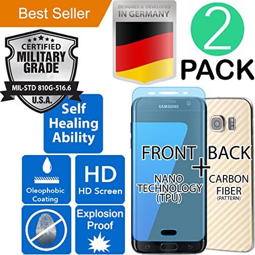 Samsung Galaxy S7 Edge [5.5] 2Pack [FULL BODY COVERAGE] Clear [TPU Self Healing] Elasticity [Military Grade] Screen Protector [Explosion Proof] HD [Shock Absorbent] Armor [Anti Scratch]