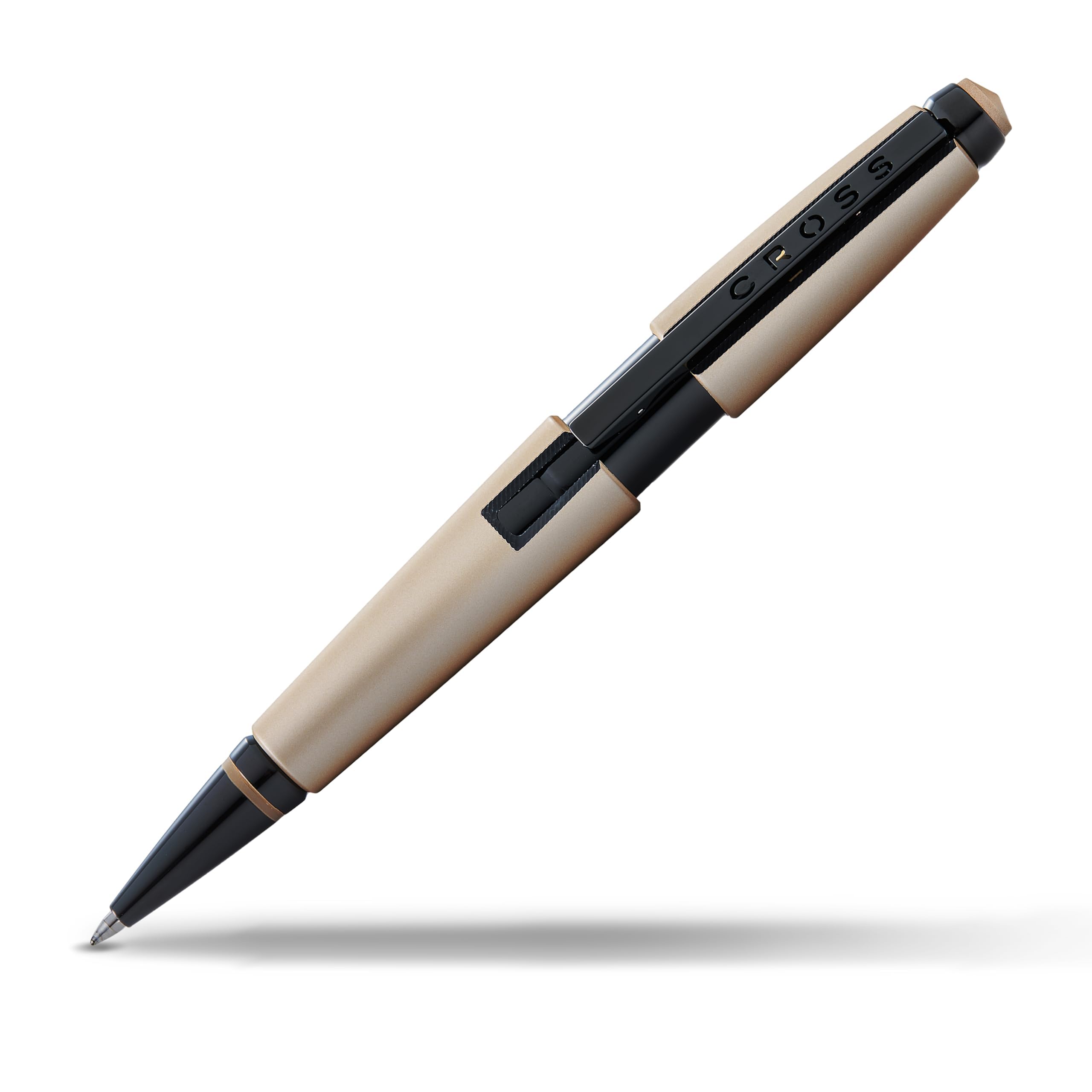 Cross Edge Rollerball Pen with Medium Line Width Black Refillable with Premium Gift Box Matte Beige