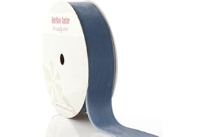 HAIRBOW CENTER LLC 1" Velvet Ribbon Antique Blue 5 Yards HairBow Center