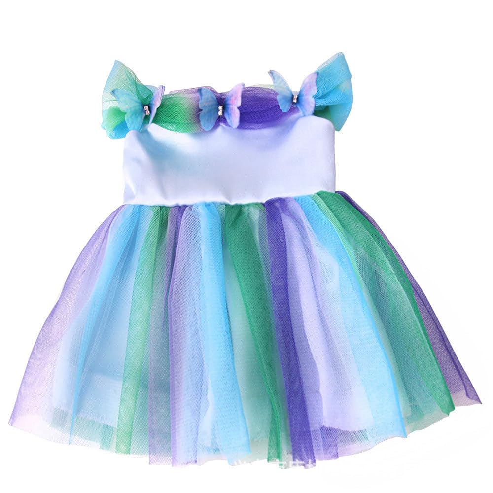 NIXNUT Doll Clothes Long Princess Dress with Colorful Mesh for American Girl Doll 18-inch