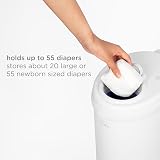 Ubbi Stainless Steel Nappy Bin Odour Locking No Special Bags White view 6