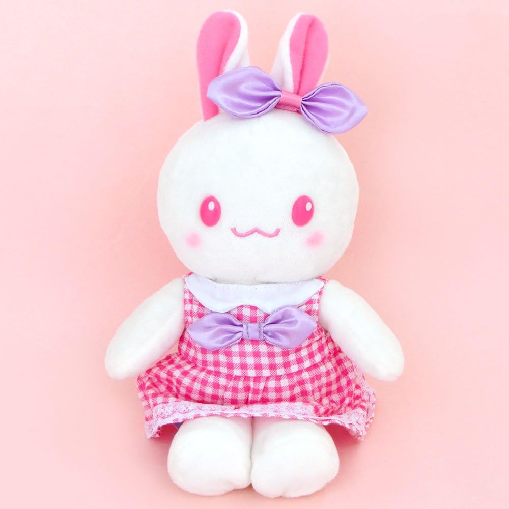 Amazon マザーガーデン Mother garden うさももドール プチ うさみみちゃん 着せ替えマスコット Sサイズ (ピンクチェック服） お人形遊び きせかえ ドール 着せ替え