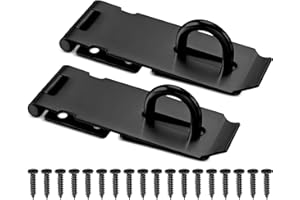 Door Lock Clasp, 2Pcs Door Hasp Latch Lock, 4inch Stainless Steel Padlock Latch for Wooden Case, Toolboxes, Cabinet Boxes, Dr