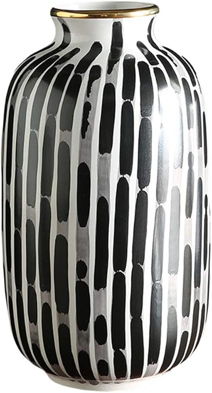 Jarrón moderno minimalista blanco y negro jarrón de cerámica decoración