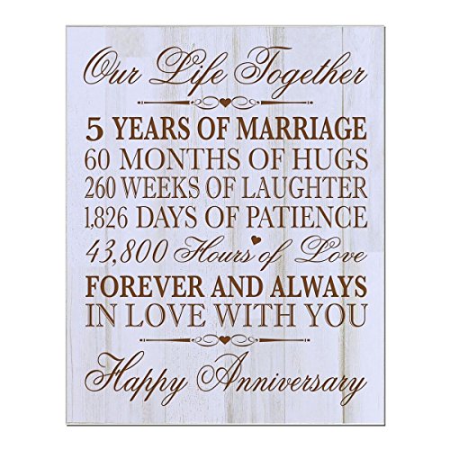 5th Wedding Anniversary Wall Plaque Gifts for Couple, 5th Anniversary Gifts for Her,5th Wedding Anniversary Gifts for Him 12 W X 15