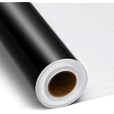 Gueevin Glossy Vinyl Roll Permanent Vinyl Self Adhesive Rolls for Home Decoration, DIY Mug and Ceramic, Signs, Craft Die Cutters (Black,36" x 20 Ft)