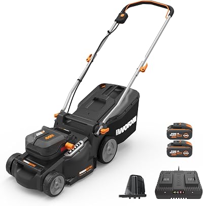WORX WG737E 40V Brushless Cordless Lawn Mower 37cm Deck 2x4.0Ah Batteries