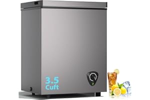 LifePlus Chest Freezer 3.5 Cubic Feet with Removable Basket and Fast Cooling, Small Deep Freezer, Adjustable Temperature, Energy Saving, Low Noise,Top Open Door Compact Freezer for Kitchen Garage